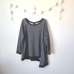 Rue 21 Black Marled Asymmetrical Hem Sweatshirt